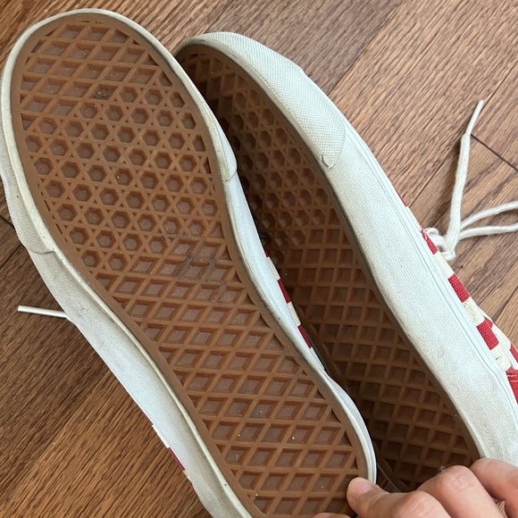 Vans PRIMARY CHECK OLD SKOOL SHOE in Red and White Size Men 6/Women 7.5 - Picture 5 of 5